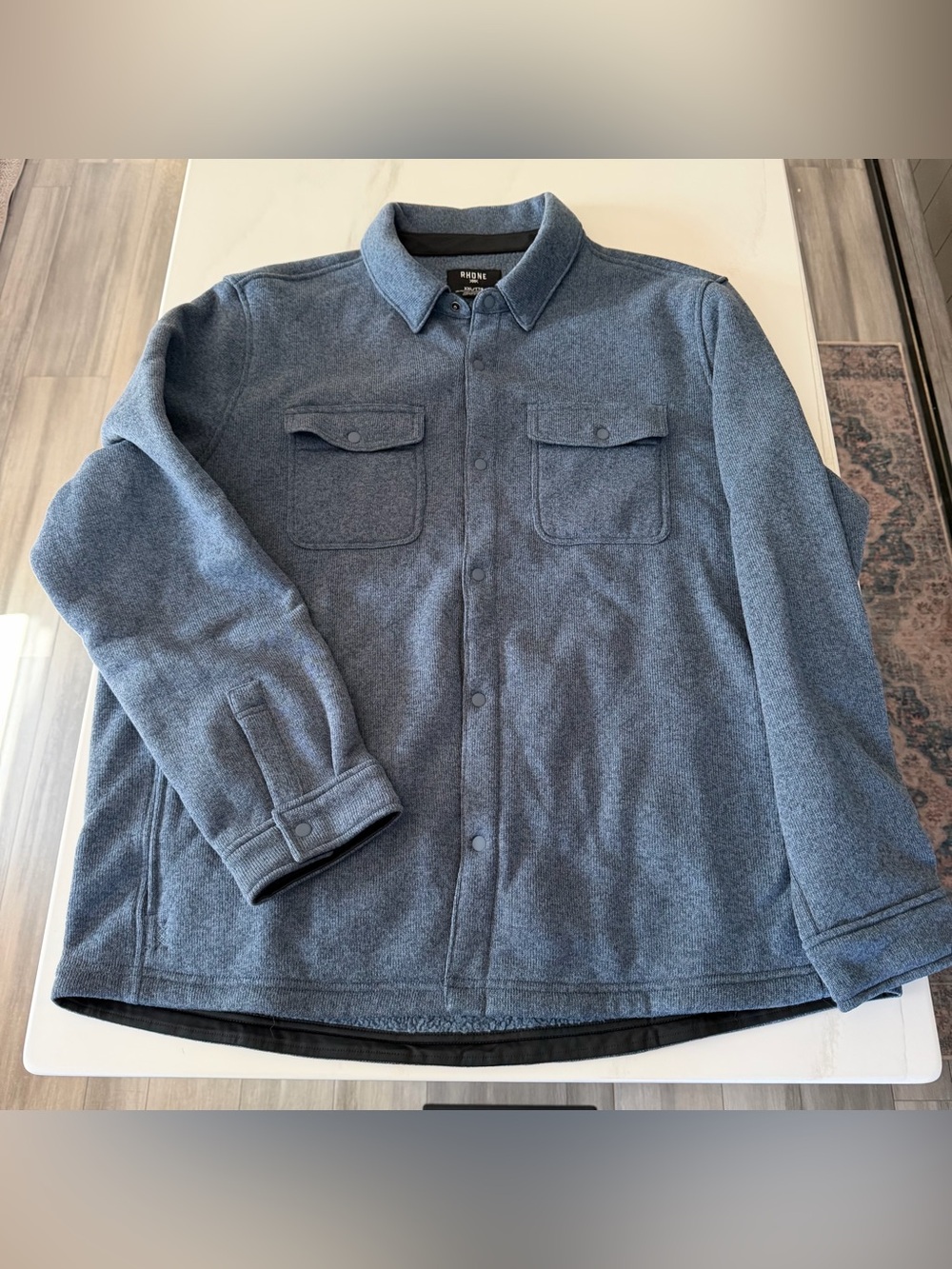 RHONE Men's Long Sleeve Button Front Fleece Shacket